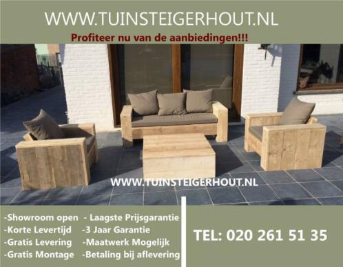 Steigerhout Loungeset Loungebank Tuinbank MAATWERK mogelijk