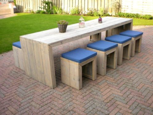 Steigerhout tafel Moos