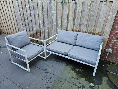 Stijlvolle Witte aluminium Loungeset  Comfort voor 3-4 Pers