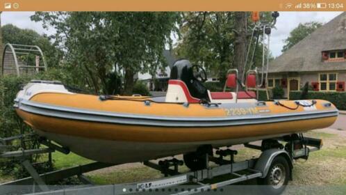 Stoere rib rubberboot plus kanteltrailer