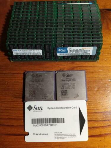 Sun Sparc dual processor server kits met 64gb registered mem