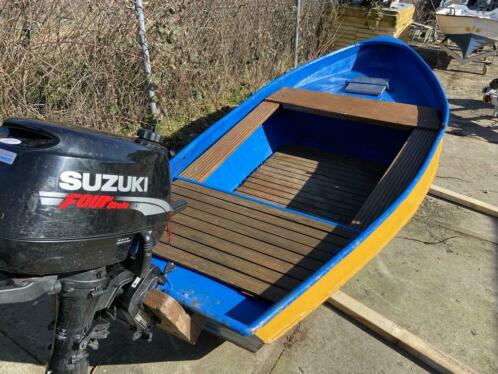 Super grachtenboot visboot stalen sloep met 4pk 4takt boot