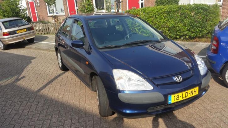 Super mooie Honda Civic 1.4 I S 5DR 2002 Blauw 207000 km
