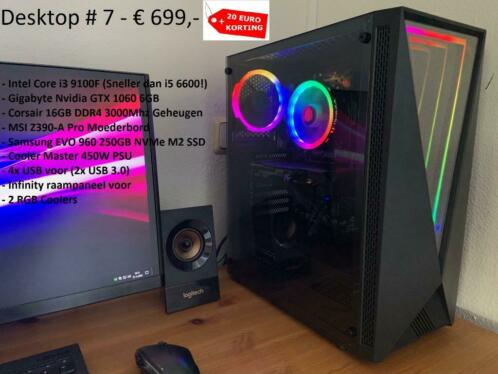 Supersnelle Gaming PC039s 16GB GTX 970 1060 RX 570 Core i5 SSD