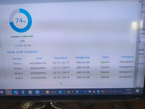 Synology nas 411 met 4 x 2 tb.