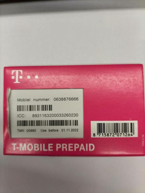 T-Mobile SIM Unieke Nummer 0638876666