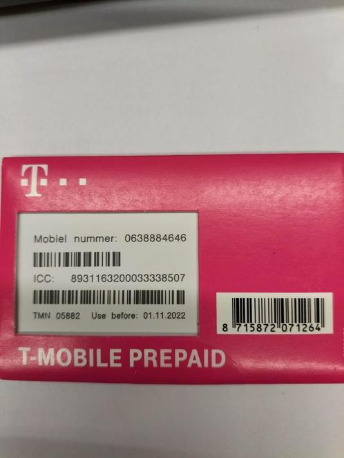 T-Mobile SIM Unieke Nummer 0638884646