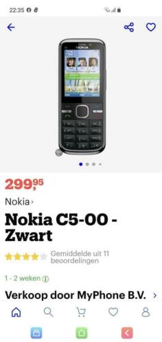 Te koop aangeboden Nokia C5-00 gebruikt maar zo goed als nie