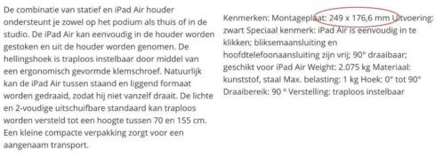 Te koop Apple iPad Air 2 standaard