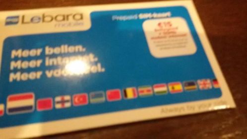 Te koop Lebara simkaart van 15 euro  50mb mobiel internet