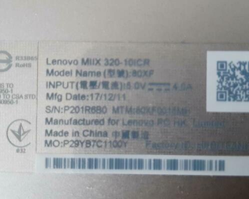 Te koop Lenovo MIIX 320-10icr met sleeve en originele lader