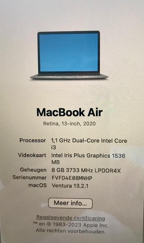 Te koop Mac book air 2020
