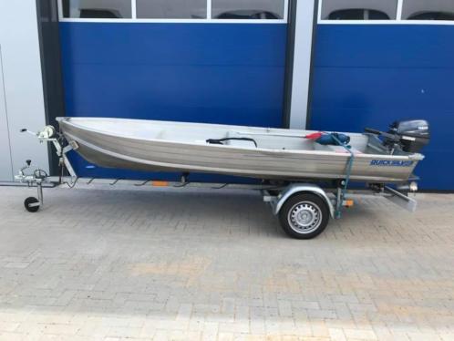 TE KOOP Mooi aluminium motor boot met trailer YAMAHA 9.9