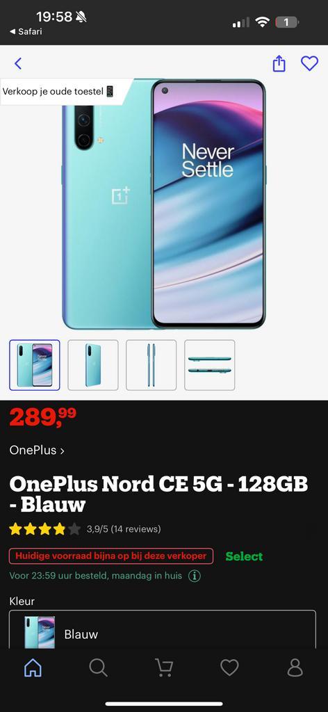 Te Koop One plus 8GB Rom 128GB Ram 