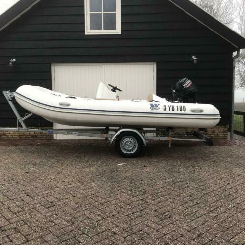 Te koop rib rubberboot 30 pk met trailer