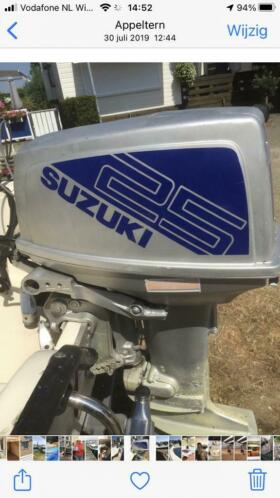 Te koop Suzuki motor met besturing, electrisch gestart.