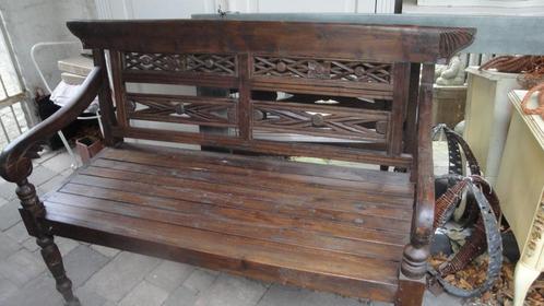 teak houten stationbank