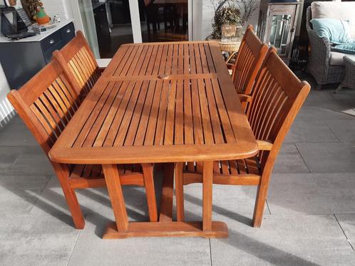 Teakhout tuinset - tafel incl 4 stoelen