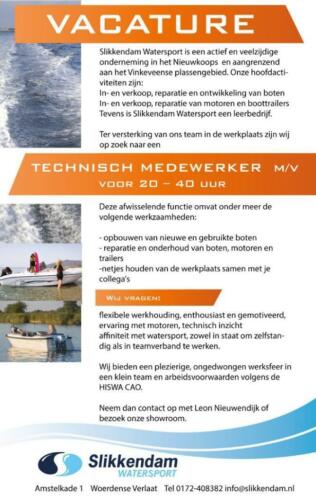 Technisch Medewerker, Watersportmonteur, Monteur, Sleutelaar