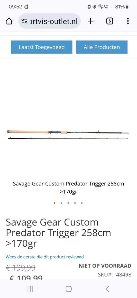 Tekoop gevraagd Custom Predator Trigger 258cm gt170gr