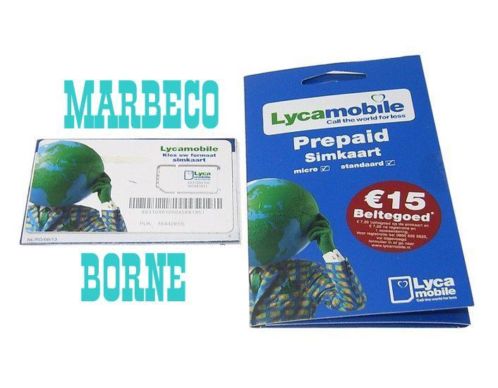 Telefoonkaart, Micro Simkaart LYCA Mobile max.  15,- belteg