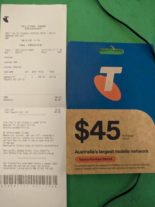 Telstra Australi Pre-paid kaart SIM 42GB databellenSMS