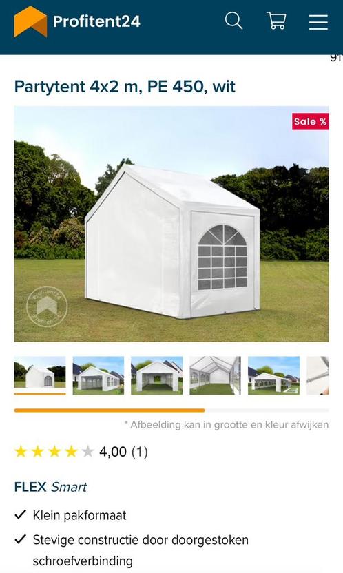 Tent tuin wit 4 bij 2 meter