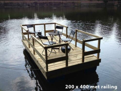 Terrasboot 2 x 4 m  Vlot, Steiger, Ponton, Terras  NIEUW