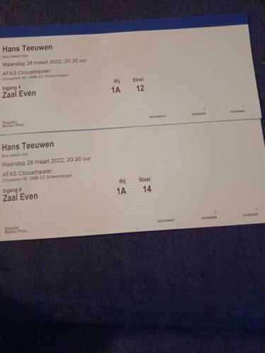 Tickets Hans Teeuwen