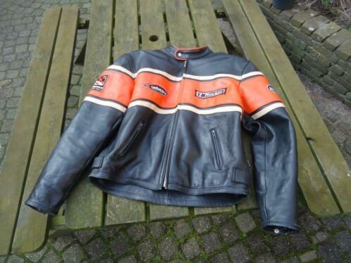 TK zwart leren motorjas 54 XL He(l)ston039s HD, Guzzi, Triumph