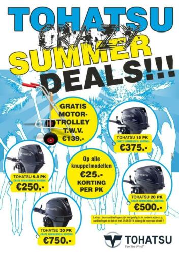 TOHATSU Crazy Summerdeals,  25,- extra korting per pk 