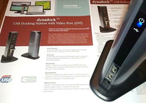 Toshiba Dynadock PA3542E-2PRP 7.1 SPDIF TOS-link DVI USB 2.0