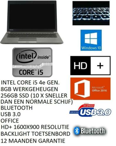 Toshiba Tecra Z40 i5 4e generatie, 8GB, 256GB SSD, Bluetooth