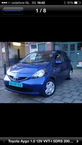 Toyota Aygo 1.0 12V VVT-I 5DRS 2008 Blauw