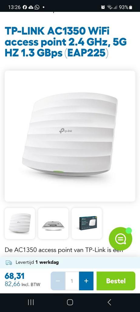 TP Link AC1350 WiFi Access-point 2.4 Ghz.