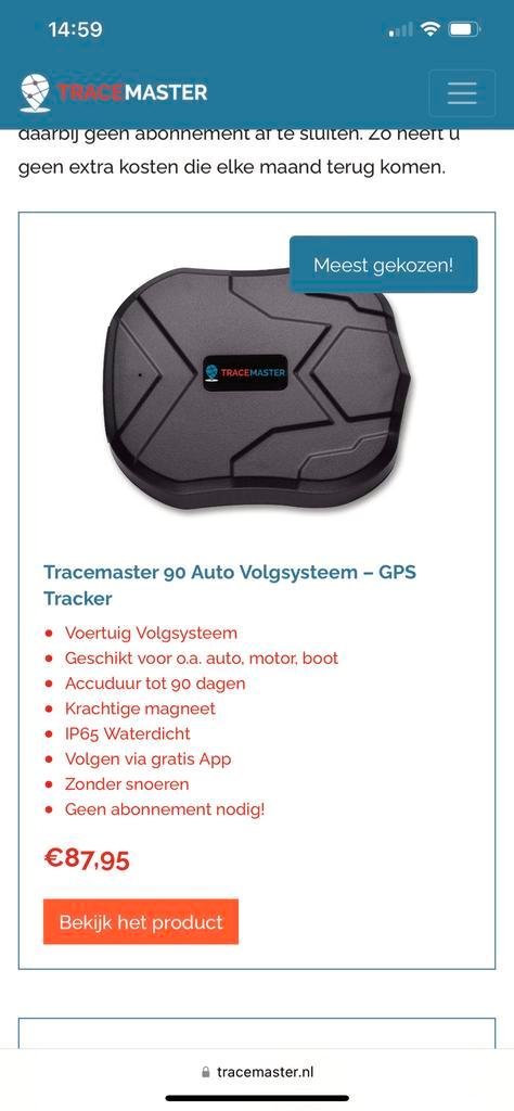 Tracemaster 90 gps tracker voor auto boot motor. Nieuw