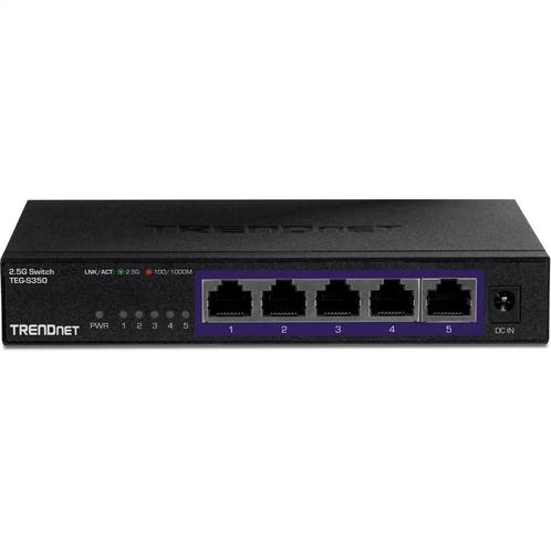 TRENDnet TEG-S350 5-Poorts 2.5G Switch, zwart