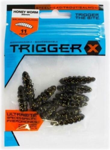 Trigger X honey worm, wasmot, forel, zalm, zalmforel