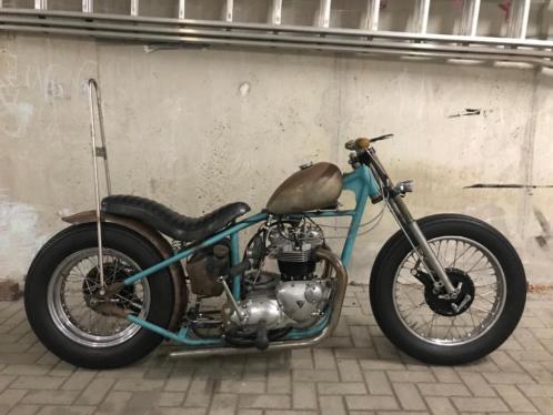 Triumph 750cc chopper eigenbouw hardtail BIJZONDER