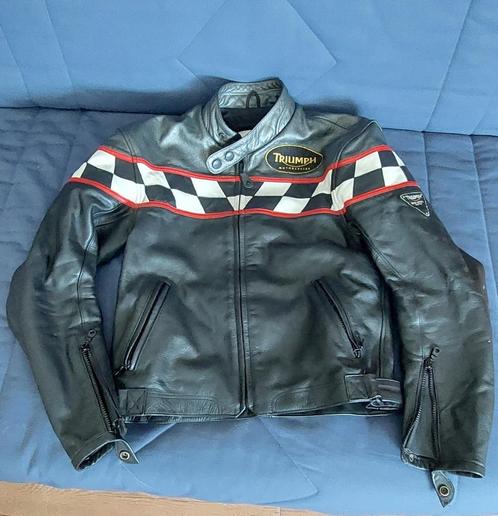 Triumph motorjack Checkered race leer maat 48