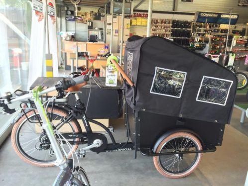 Troy bakfiets fietsen mat zwart elektrische bakfiets opop