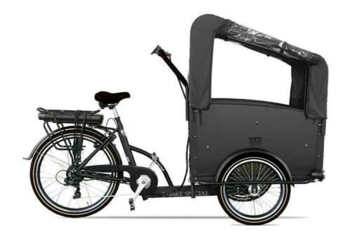 Troy Elektrische Bakfiets 3 Vogue Driewieler Mat Zwart