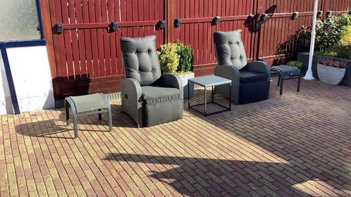 Tuin set compleet standen stoelen STORD grijs , tafel , kruk