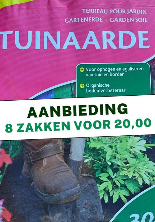 Tuinaarde aanbieding  nu 8 zakken voor slechts  20,00