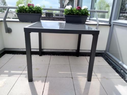 tuinbalkon tafel 90 x 90 met gehard glas 