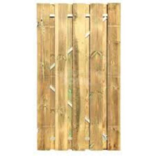 Tuindeuren (stalen frame) in div. hout soorten uit voorraad