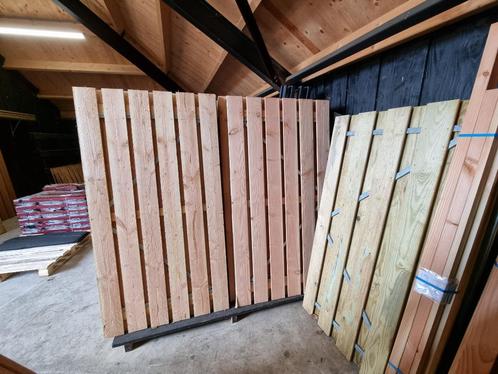 Tuindeuren (stalen frame) in div. hout soorten uit voorraad