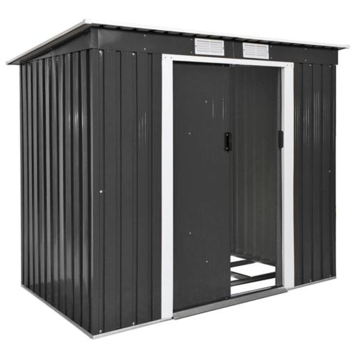 Tuinhuis met hellend dak 213x130x173cm grijs - 402569