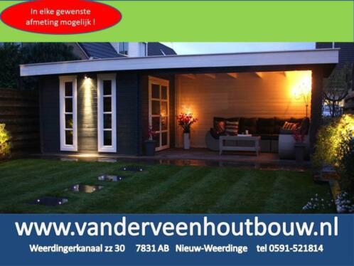 Tuinhuis met Modern plat dak 800x350 cm maand actie 