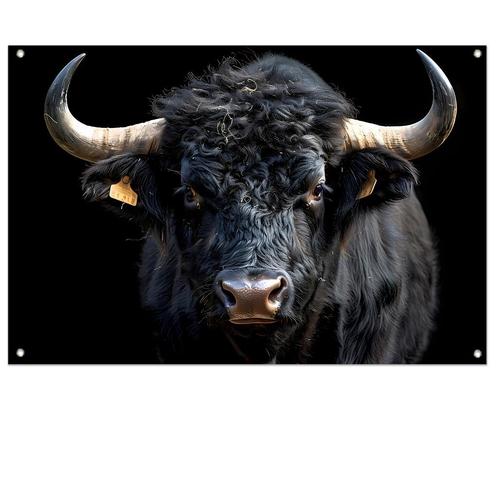 Tuinposter 60x40cm  Stier met krachtige hoorns